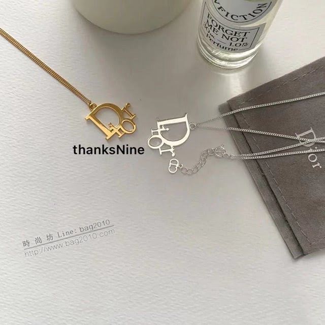 Dior飾品 迪奧經典熱銷款中古金色銀色項鏈  zgd1358